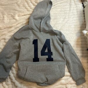 Gray Hoodie with Navy Number 14